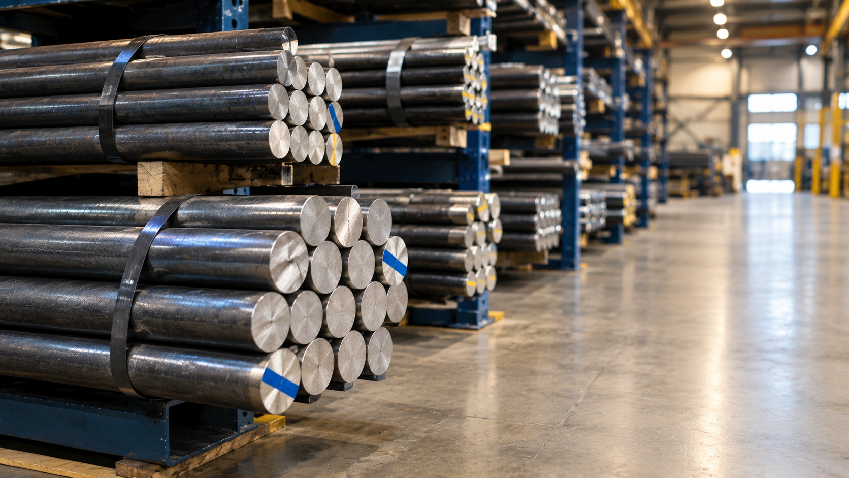 4140 alloy steel stored in warehouse